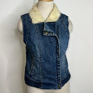 Daughters of the Liberation Sherpa Denim Zip Up Vest
